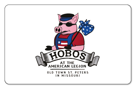 hobos pig man logo on a white background